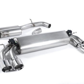 Audi S3 8V/8V.2 - Resonated (Quieter) Cat-Back Exhaust System with Quad Round Polished Trims - Polished - GT