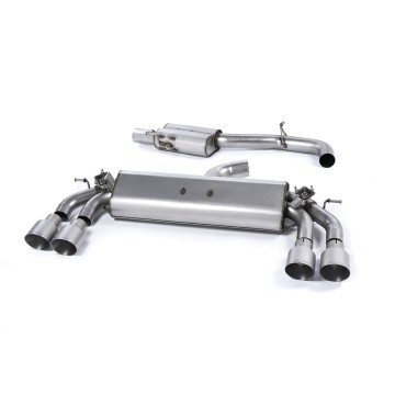 Audi S3 8V/8V.2 - Resonated Cat-Back Exhaust System with Quad Oval Brushed Titanium Trims - Brushed Titanium - GT