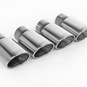 Audi S3 8V/8V.2 - Resonated (Quieter) Cat-Back Exhaust System with Quad Oval Polished Tips - Polished - Oval (Jet)