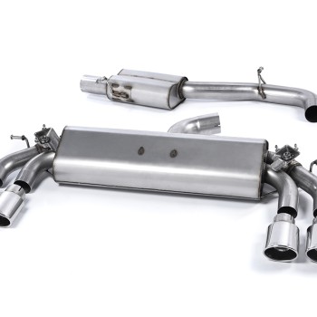 Audi S3 8V/8V.2 - Resonated (Quieter) Cat-Back Exhaust System with Quad Oval Polished Tips - Polished - Oval (Jet)