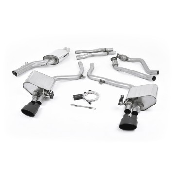 Audi S5 B8 Sportback - Valved and Resonated Cat-Back Exhaust System with Black Oval Trims