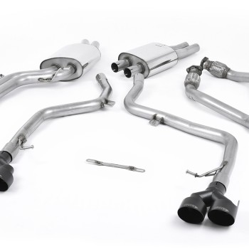 Audi S5 B8.5 Coupe/Cabriolet - Non-Resonated (Louder) Cat-Back Exhaust System with Quad Black Velvet Trims - Cerakote Black