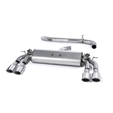 Audi S3 8V.2 Sportback - Non-Resonated (Louder) Cat-Back Exhaust System with Quad Oval Polished Trims - Polished - Oval (Jet)