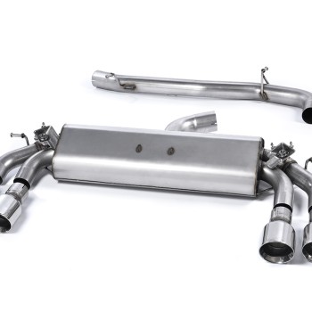Audi S3 8V.2 Sportback - Non-Resonated (Louder) Cat-Back Exhaust System with Quad Round Polished Trims - Polished - GT
