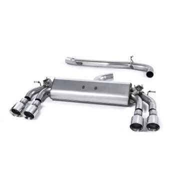 Audi S3 8V.2 Sportback - Non-Resonated (Louder) Cat-Back Exhaust System with Quad Round Polished Trims - Polished - GT