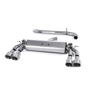 Audi S3 8V.2 Sportback - Non-Resonated (Louder) Cat-Back Exhaust System with Quad Round Titanium Trims - Brushed Titanium - GT