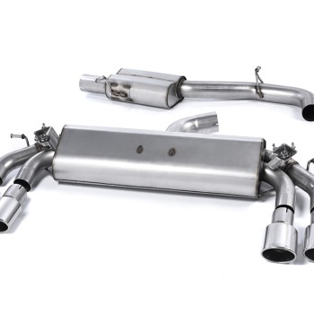 Audi S3 8V/8V.2 Sportback Non GPF - Resonated (Quieter) Cat-Back Exhaust System with Quad Oval Polished Trims - Polished - Oval (Jet)