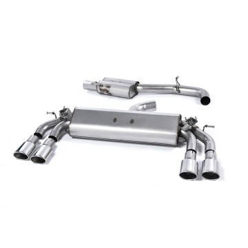 Audi S3 8V/8V.2 Sportback Non GPF - Resonated (Quieter) Cat-Back Exhaust System with Quad Oval Polished Trims - Polished - Oval (Jet)
