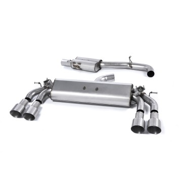 Audi S3 8V/8V.2 Sportback Non GPF - Resonated (Quieter) Cat-Back Exhaust System with Quad Round Titanium Trims - Brushed Titanium - GT