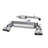 Audi S3 8V/8V.2 Sportback Non GPF - Resonated (Quieter) Cat-Back Exhaust System with Quad Round Titanium Trims - Brushed Titanium - GT