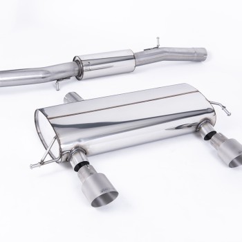 Audi TT MK1 225 Quattro - Resonated (Quieter) Cat-Back Race Exhaust System with Titanium GT100 Trims (For the 225 Model Only) - Brushed Titanium
