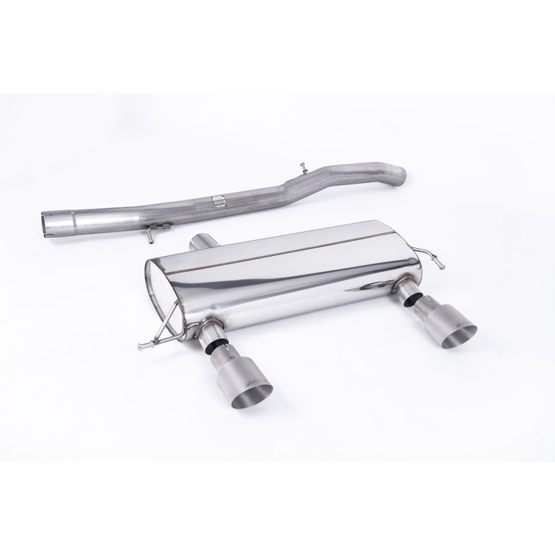 Audi TT MK1 225 Quattro - Non-Resonated (Louder) Cat-Back Race Exhaust System with Titanium GT100 Trims (For the 225 Model) - Brushed Titanium