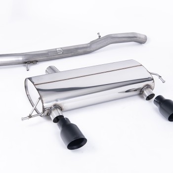 Audi TT MK1 225 Quattro - Non-Resonated (Louder) Cat-Back Race Exhaust System with Black Velvet GT100 Trims (For the 225 Model) - Cerakote Black