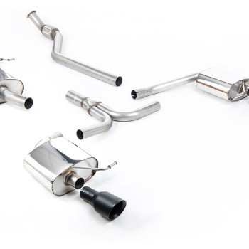 Audi A4 2.0 B8 S line (Manual) - Resonated (Quieter) Cat-Back Exhaust System with Dual-outlet Cerakote Black Trims - Cerakote Black - Dual