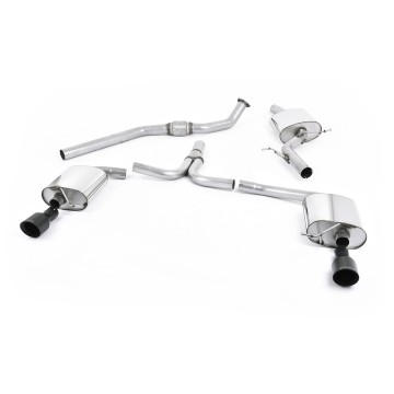 Audi A4 2.0 B8 (Tiptronic)/Audi A5 (Multitronic) S line - Cat-Back Exhaust System with Dual-outlet Cerakote Black Trims - Cerakote Black - Dual