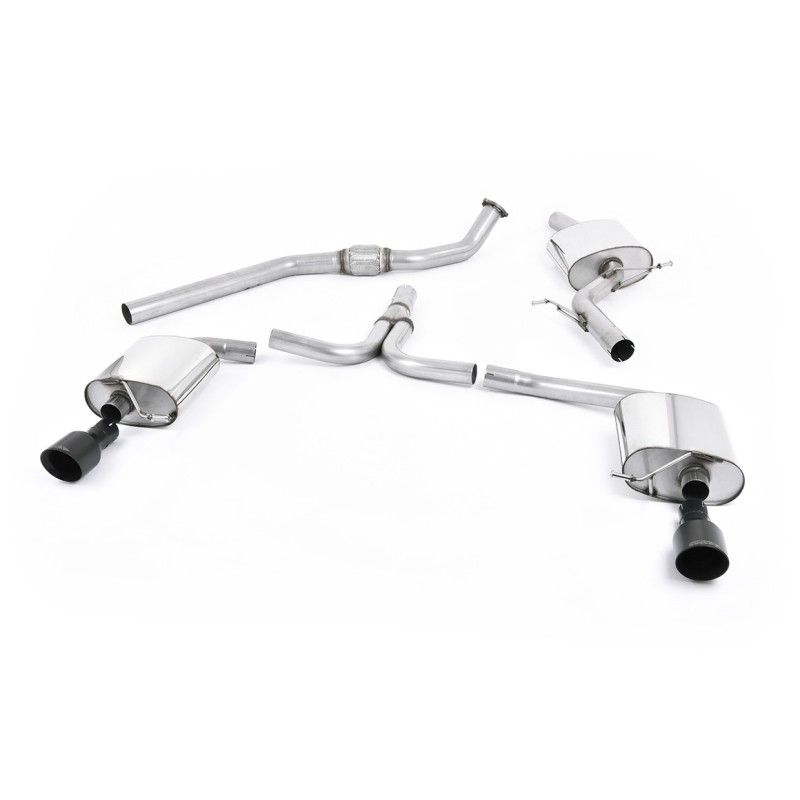 Audi A4 2.0 B8 (Tiptronic)/Audi A5 (Multitronic) S line - Cat-Back Exhaust System with Dual-outlet Cerakote Black Trims - Cerakote Black - Dual
