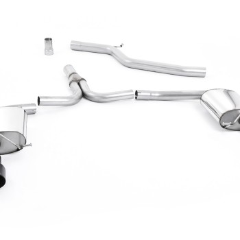 Audi A4 2.0 TDI B8/A5 S-line - Cat-Back Exhaust System with Cerakote Black Dual Outlet Trims - Cerakote Black