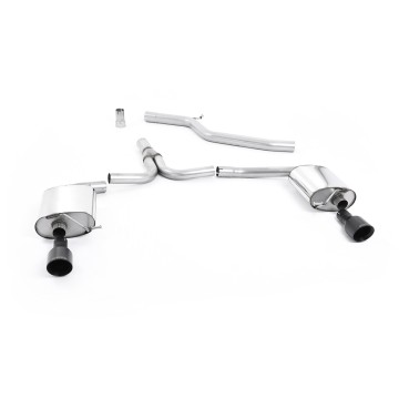 Audi A4 2.0 TDI B8/A5 S-line - Cat-Back Exhaust System with Cerakote Black Dual Outlet Trims - Cerakote Black