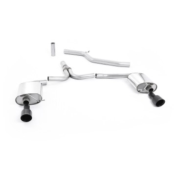 Audi A4 3.0 TDI B8 - Cat-Back Exhaust System with Cerakote Black Duel Outlet Trims - Cerakote Black