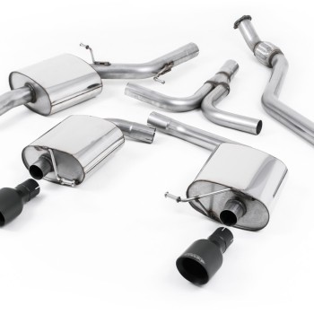 Audi A5 2.0 TFSI - Cat-Back Exhaust System with Cerakote Black Dual Outlet Trims - Cerakote Black