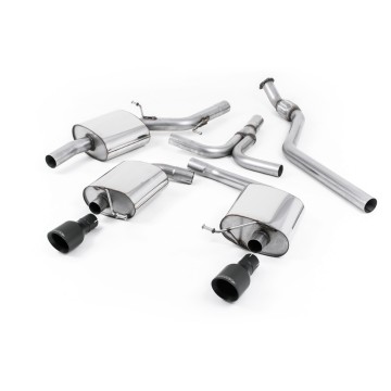 Audi A5 2.0 TFSI - Cat-Back Exhaust System with Cerakote Black Dual Outlet Trims - Cerakote Black