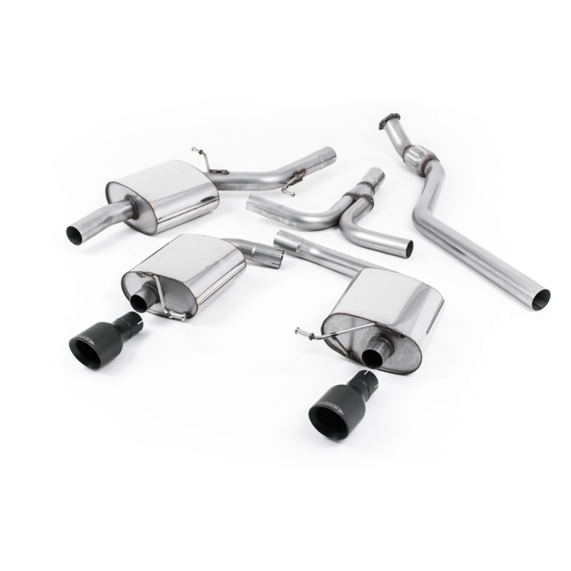 Audi A5 2.0 TFSI - Cat-Back Exhaust System with Cerakote Black Dual Outlet Trims - Cerakote Black