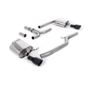 Audi A5 3.0 TDI - Cat-Back Exhaust System with Dual Outlet Cerakote Black GT100 Trims - Cerakote Black