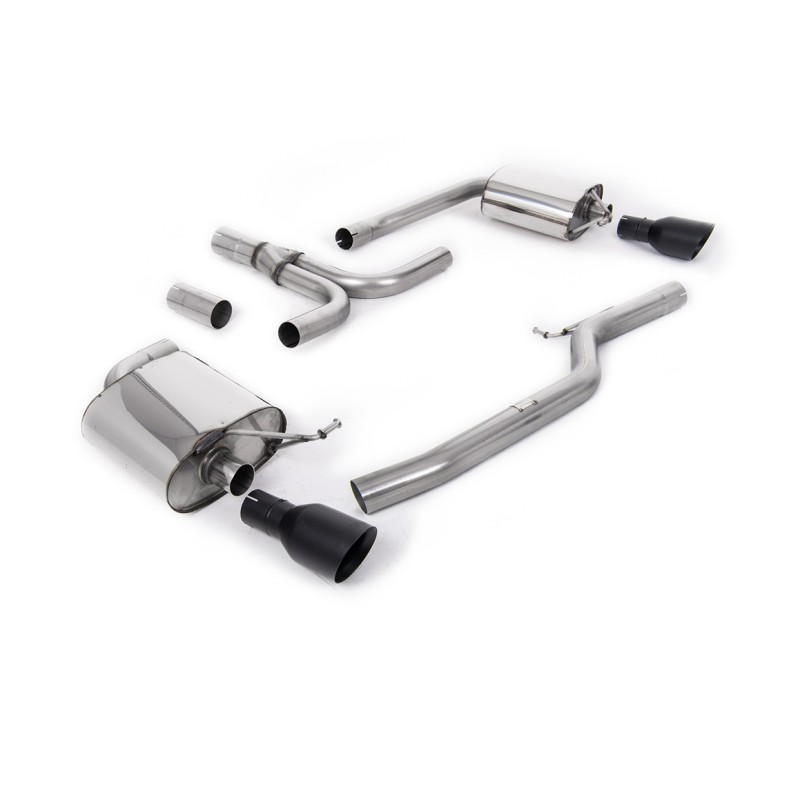 Audi A5 3.0 TDI - Cat-Back Exhaust System with Dual Outlet Cerakote Black GT100 Trims - Cerakote Black