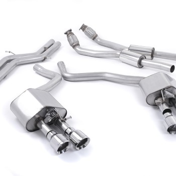 Audi S6 C7/S7 Sportback - Valved & Non-Resonated (Louder) Cat-Back Exhaust System with Polished Trims - Polished