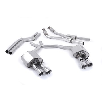 Audi S6 C7/S7 Sportback - Valved & Non-Resonated (Louder) Cat-Back Exhaust System with Polished Trims - Polished