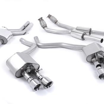 Audi S6 C7/S7 Sportback - Valved & Resonated (Quieter) Cat-Back Exhaust System with Polished Trims - Polished
