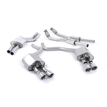 Audi S6 C7/S7 Sportback - Valved & Resonated (Quieter) Cat-Back Exhaust System with Polished Trims - Polished