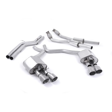 Audi S6 C7/S7 Sportback - Valved & Non-Resonated (Louder) Cat-Back Exhaust System with Titanium Trims - Brushed Titanium