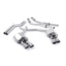 Audi S6 C7/S7 Sportback - Valved & Non-Resonated (Louder) Cat-Back Exhaust System with Titanium Trims - Brushed Titanium
