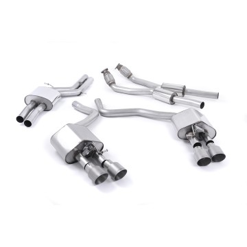 Audi S6 C7/S7 Sportback - Valved & Resonated (Quieter) Cat-Back Exhaust System with Titanium Trims - Brushed Titanium