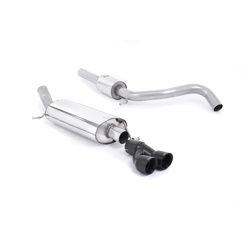 Audi A1 TFSI/VW Polo GTI 1.4 - Resonated (Quieter) Cat-Back Exhaust System with Cerakote Black Trims - Cerakote Black