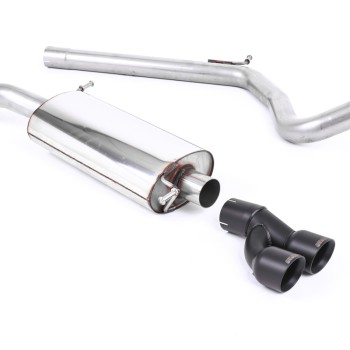 Audi A1 TFSI/VW Polo GTI 1.4 ACT/DSG - Non-Resonated (Louder) Cat-Back Exhaust System with Cerakote Black Trims - Cerakote Black