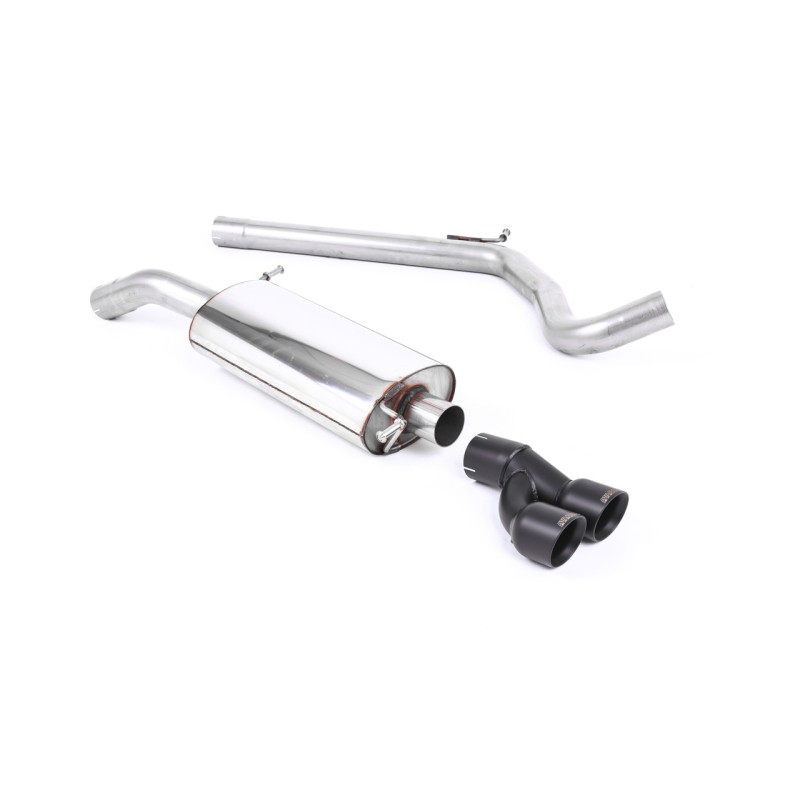 Audi A1 TFSI/VW Polo GTI 1.4 ACT/DSG - Non-Resonated (Louder) Cat-Back Exhaust System with Cerakote Black Trims - Cerakote Black