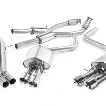 Audi S8 D4 Quattro - Resonated (Quieter) Cat-Back Exhaust System with Polished Trims - Polished