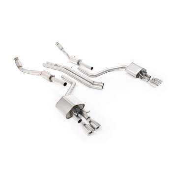 Audi S8 D4 Quattro - Non-Resonated Cat-Back Exhaust System - Polished