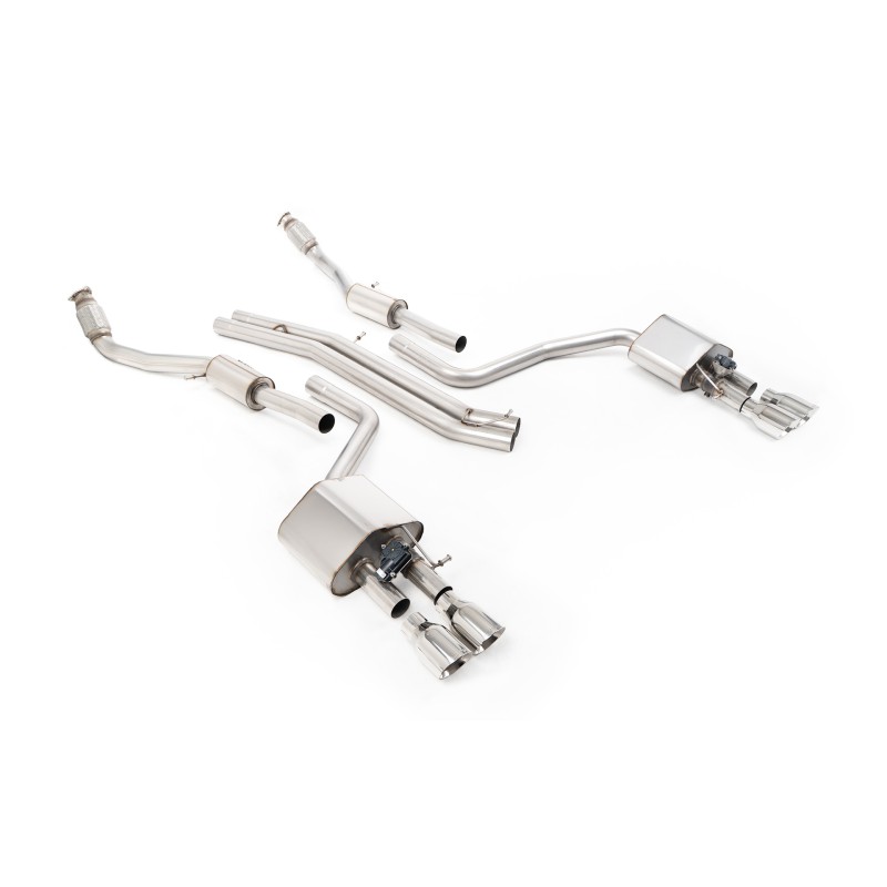 Audi S8 D4 Quattro - Non-Resonated Cat-Back Exhaust System - Polished