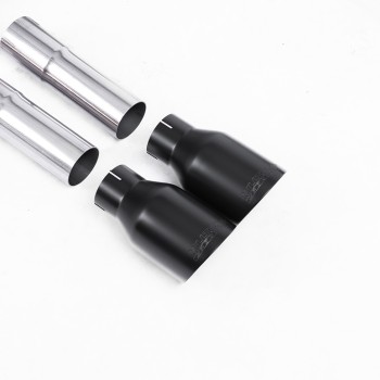 Audi S3 8V.2 - Non-Resonated (Louder) Cat-Back Exhaust System with Quad Round Cerakote Black Trims - Cerakote Black