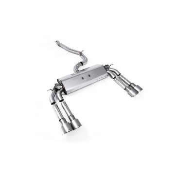 Audi S3 8V.2 - Non-Resonated (Louder) Cat-Back Exhaust System with Quad Round Titanium Trims - Brushed Titanium