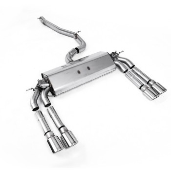 Audi S3 8V.2 - Non-Resonated (Louder) Cat-Back Exhaust System with Quad Oval Polished Trims - Polished Ovals