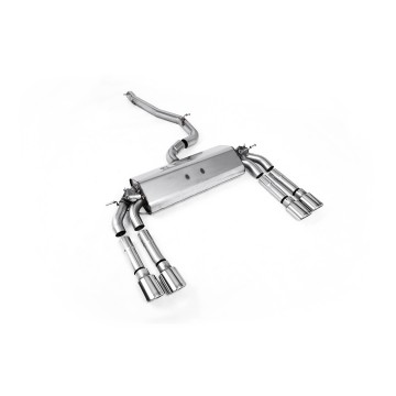 Audi S3 8V.2 - Non-Resonated (Louder) Cat-Back Exhaust System with Quad Oval Polished Trims - Polished Ovals