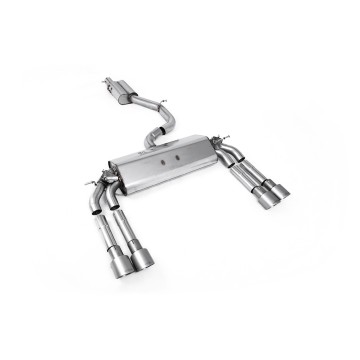 Audi S3 8V/V.2 - Resonated (Quieter) Cat-Back Exhaust System with Quad Round Titanium Trims - Brushed Titanium