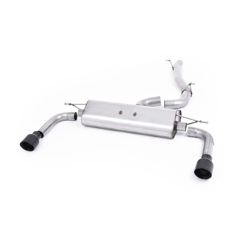 Audi A3 2.0 TFSI 8V (US only) - Non-Resonated (Louder) Cat-Back Exhaust System with Cerakote Black Trims - Cerakote Black