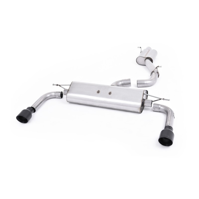Audi A3 2.0 TFSI 8V (US only) - Resonated (Quieter) Cat-Back Exhaust System with Cerakote Black Trims - Cerakote Black