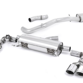 Audi S1 - Resonated (Quieter) Cat-Back Exhaust System with Quad Polished Oval Trims - Polished - Oval (Jet)