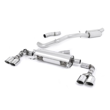 Audi S1 - Resonated (Quieter) Cat-Back Exhaust System with Quad Polished Oval Trims - Polished - Oval (Jet)